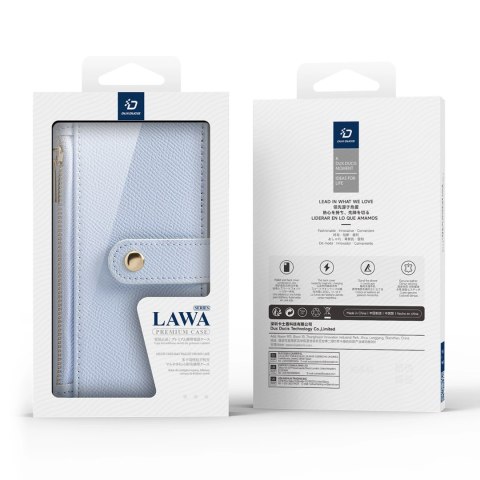 Etui skórzane Dux Ducis Lawa na iPhone 16 Pro z odłączanym portfelem magnetycznym - błękitne Etui skórzane Dux Ducis Lawa na iPhone 16 Pro z odłączanym portfelem magnetycznym - błękitne
