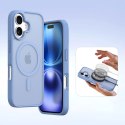 Etui skórzane Dux Ducis Lawa na iPhone 16 z odłączanym portfelem magnetycznym - błękitne