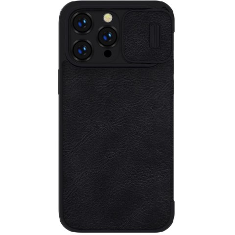 Nillkin Qin Leather Pro Case etui iPhone 14 Pro osłona na aparat kabura pokrowiec obudowa z klapką czarny Nillkin Qin Leather Pro Case etui iPhone 14 Pro osłona na aparat kabura pokrowiec obudowa z klapką czarny