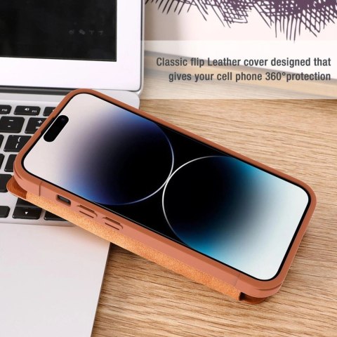 Nillkin Qin Leather Pro Case etui iPhone 14 Pro osłona na aparat kabura pokrowiec obudowa z klapką czarny Nillkin Qin Leather Pro Case etui iPhone 14 Pro osłona na aparat kabura pokrowiec obudowa z klapką czarny