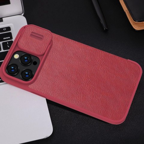 Nillkin Qin Leather Pro Case etui iPhone 14 Pro osłona na aparat kabura pokrowiec obudowa z klapką czarny Nillkin Qin Leather Pro Case etui iPhone 14 Pro osłona na aparat kabura pokrowiec obudowa z klapką czarny