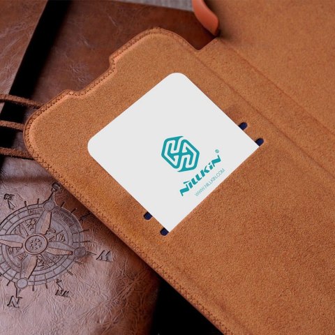 Nillkin Qin Leather Pro Case etui iPhone 14 Pro osłona na aparat kabura pokrowiec obudowa z klapką czarny Nillkin Qin Leather Pro Case etui iPhone 14 Pro osłona na aparat kabura pokrowiec obudowa z klapką czarny