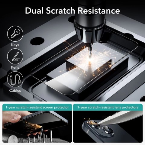Szkło hartowane ESR Tempered Glass na iPhone 15 - czarne 2 szt. Szkło hartowane ESR Tempered Glass na iPhone 15 - czarne 2 szt.