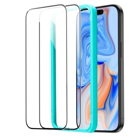 Szkło hartowane ESR Tempered Glass na iPhone 15 - czarne 2 szt. Szkło hartowane ESR Tempered Glass na iPhone 15 - czarne 2 szt.