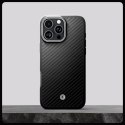 Etui Spigen Enzo Aramid Mag z MagSafe na iPhone 16 Pro - czarno-srebrne
