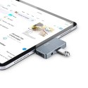 HUB Tech-Protect V6 4w1 USB-C - USB-A 3.0 / USB-C PD100W / HDMI / mini jack 3.5mm - szary