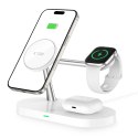 Ładowarka Tech-Protect A12 indukcyjna 3w1 MagSafe na smartfon / słuchawki / smartwatch - biała