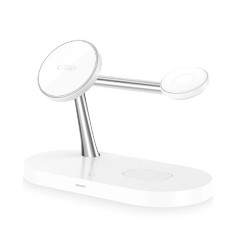 Ładowarka Tech-Protect A12 indukcyjna 3w1 MagSafe na smartfon / słuchawki / smartwatch - biała Ładowarka Tech-Protect A12 indukcyjna 3w1 MagSafe na smartfon / słuchawki / smartwatch - biała