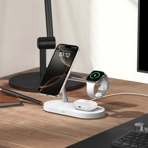 Ładowarka Tech-Protect A12 indukcyjna 3w1 MagSafe na smartfon / słuchawki / smartwatch - biała Ładowarka Tech-Protect A12 indukcyjna 3w1 MagSafe na smartfon / słuchawki / smartwatch - biała