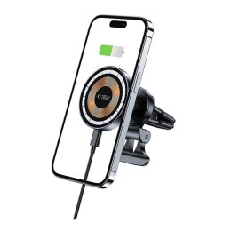 Uchwyt Tech-Protect MM15W-V5 samochodowy na telefon z ładowarką indukcyjną MagSafe 15W na kratkę nawiewu - czarny