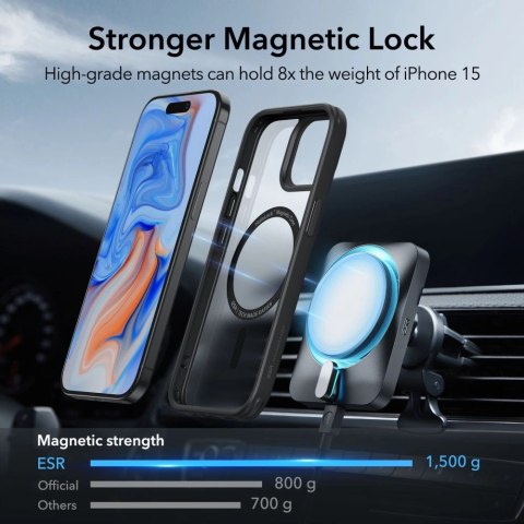 Etui ESR Classic Hybrid Halolock z MagSafe na iPhone 15 - matowo-czarne Etui ESR Classic Hybrid Halolock z MagSafe na iPhone 15 - matowo-czarne