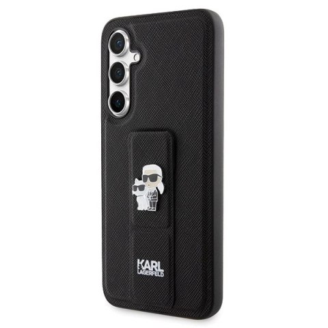 Etui Karl Lagerfeld Gripstand Saffiano Karl&Choupette Pins na Samsung Galaxy S23 FE - czarne Etui Karl Lagerfeld Gripstand Saffiano Karl&Choupette Pins na Samsung Galaxy S23 FE - czarne