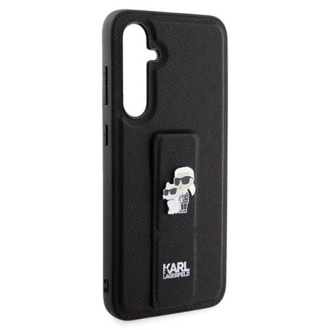 Etui Karl Lagerfeld Gripstand Saffiano Karl&Choupette Pins na Samsung Galaxy S23 FE - czarne Etui Karl Lagerfeld Gripstand Saffiano Karl&Choupette Pins na Samsung Galaxy S23 FE - czarne
