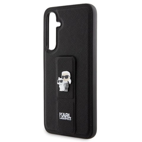 Etui Karl Lagerfeld Gripstand Saffiano Karl&Choupette Pins na Samsung Galaxy S23 FE - czarne Etui Karl Lagerfeld Gripstand Saffiano Karl&Choupette Pins na Samsung Galaxy S23 FE - czarne