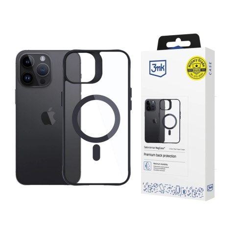 Etui 3mk Satin Armor MagCase z MagSafe na iPhone 14 Pro - przezroczyste z czarną ramką Etui 3mk Satin Armor MagCase z MagSafe na iPhone 14 Pro - przezroczyste z czarną ramką