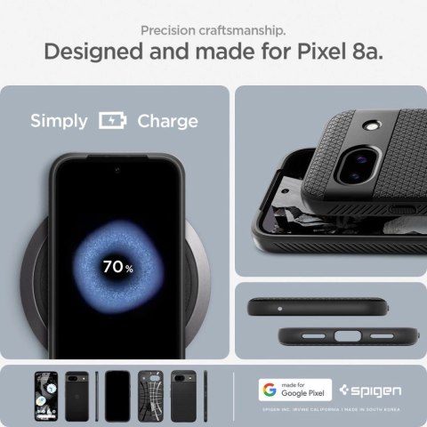 Etui Spigen Liquid Air na Google Pixel 8A - czarny mat Etui Spigen Liquid Air na Google Pixel 8A - czarny mat