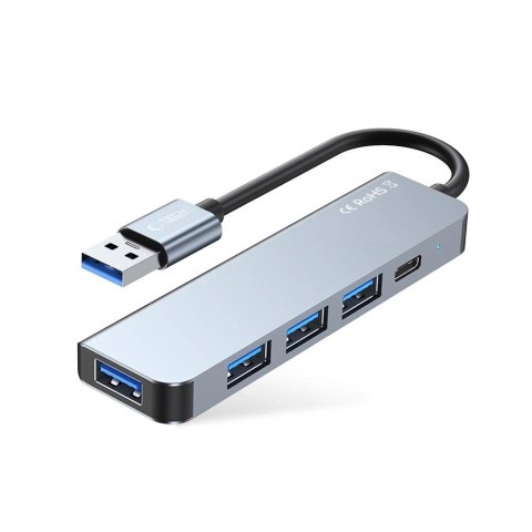 HUB Tech-Protect V0 5w1 USB-A - USB-A 3.0 / 3x USB-A 2.0 / USB-C - szary HUB Tech-Protect V0 5w1 USB-A - USB-A 3.0 / 3x USB-A 2.0 / USB-C - szary