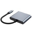 HUB Tech-Protect V1 3w1 USB-C - USB-A 3.0 / USB-C PD 100W / HDMI 4K 30Hz - szary