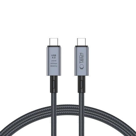 Kabel Tech-Protect UltraBoost Max USB-C 4.0 / USB-C 4.0 PD 240W 8K 40Gbps 1m - szary Kabel Tech-Protect UltraBoost Max USB-C 4.0 / USB-C 4.0 PD 240W 8K 40Gbps 1m - szary