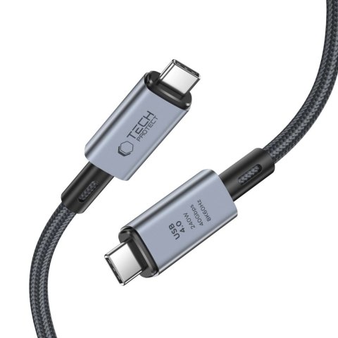 Kabel Tech-Protect UltraBoost Max USB-C 4.0 / USB-C 4.0 PD 240W 8K 40Gbps 1m - szary Kabel Tech-Protect UltraBoost Max USB-C 4.0 / USB-C 4.0 PD 240W 8K 40Gbps 1m - szary
