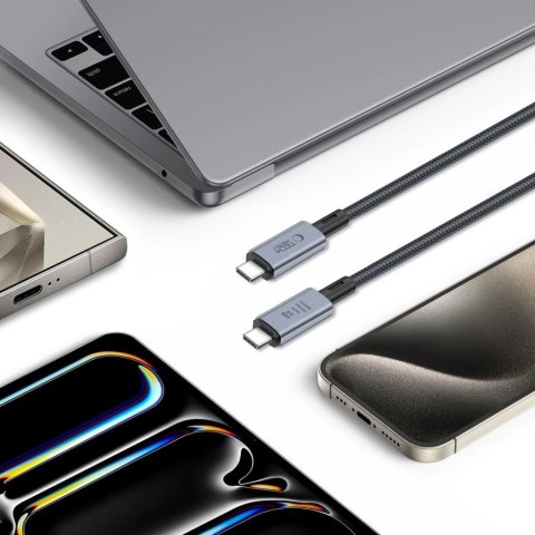 Kabel Tech-Protect UltraBoost Max USB-C 4.0 / USB-C 4.0 PD 240W 8K 40Gbps 1m - szary Kabel Tech-Protect UltraBoost Max USB-C 4.0 / USB-C 4.0 PD 240W 8K 40Gbps 1m - szary