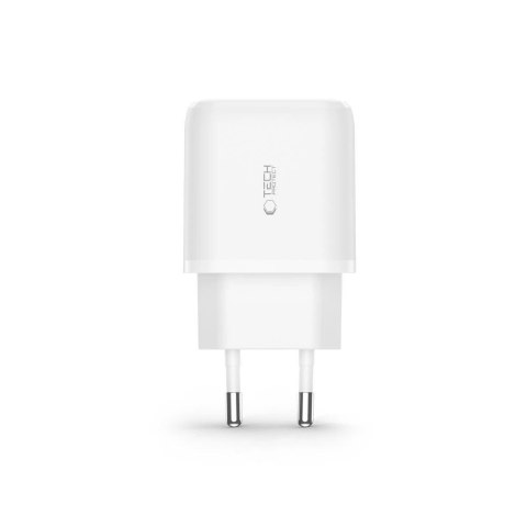 Ładowarka Tech-Protect C20W sieciowa USB-C PD 20W / USB-A QC 3.0 z kablem USB-C / Lightning - biała Ładowarka Tech-Protect C20W sieciowa USB-C PD 20W / USB-A QC 3.0 z kablem USB-C / Lightning - biała