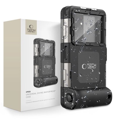 Pokrowiec Tech-Protect Waterproof Case wodoodporny IPX8 na smartfony 4.7-6.7" - czarny Pokrowiec Tech-Protect Waterproof Case wodoodporny IPX8 na smartfony 4.7-6.7" - czarny