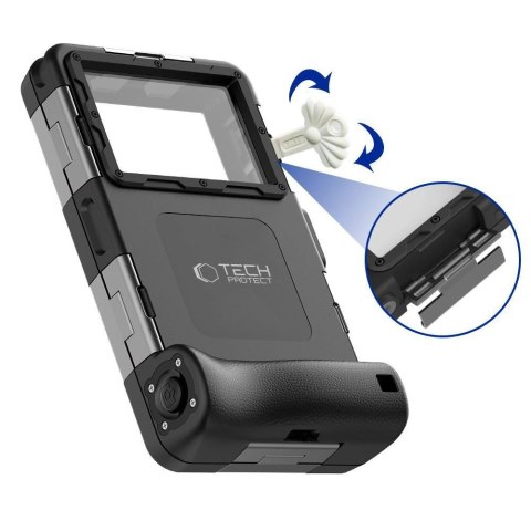 Pokrowiec Tech-Protect Waterproof Case wodoodporny IPX8 na smartfony 4.7-6.7" - czarny Pokrowiec Tech-Protect Waterproof Case wodoodporny IPX8 na smartfony 4.7-6.7" - czarny