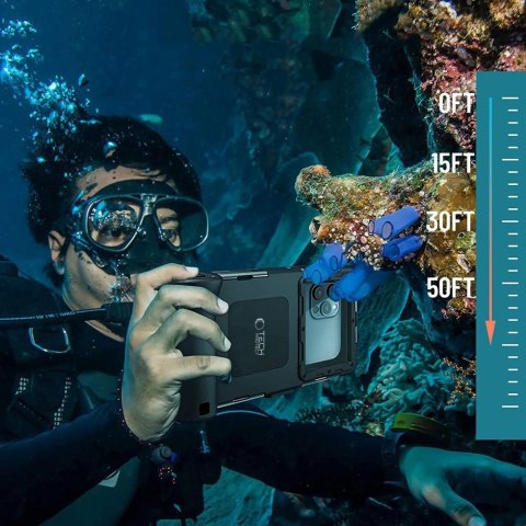 Pokrowiec Tech-Protect Waterproof Case wodoodporny IPX8 na smartfony 4.7-6.7" - czarny Pokrowiec Tech-Protect Waterproof Case wodoodporny IPX8 na smartfony 4.7-6.7" - czarny
