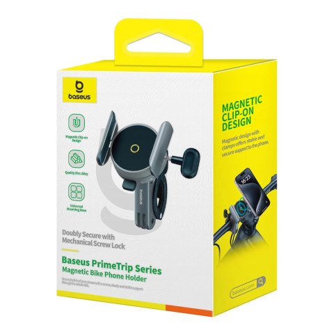 Uchwyt Baseus PrimeTrip magnetyczny na telefon na rower / hulajnogę / skuter - czarny Uchwyt Baseus PrimeTrip magnetyczny na telefon na rower / hulajnogę / skuter - czarny