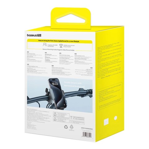 Uchwyt Baseus PrimeTrip magnetyczny na telefon na rower / hulajnogę / skuter - czarny Uchwyt Baseus PrimeTrip magnetyczny na telefon na rower / hulajnogę / skuter - czarny