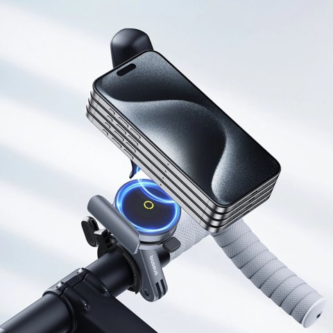 Uchwyt Baseus PrimeTrip magnetyczny na telefon na rower / hulajnogę / skuter - czarny Uchwyt Baseus PrimeTrip magnetyczny na telefon na rower / hulajnogę / skuter - czarny