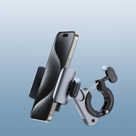 Uchwyt Baseus PrimeTrip magnetyczny na telefon na rower / hulajnogę / skuter - czarny Uchwyt Baseus PrimeTrip magnetyczny na telefon na rower / hulajnogę / skuter - czarny
