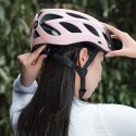 Kask rowerowy Rockbros z szybką, odpinane okulary z ochroną UV, odłączany daszek, unisex - różowy