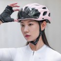 Kask rowerowy Rockbros z szybką, odpinane okulary z ochroną UV, odłączany daszek, unisex - różowy