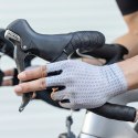 Rękawiczki rowerowe Rockbros oddychające, krótkie palce, rozmiar: XL - szare