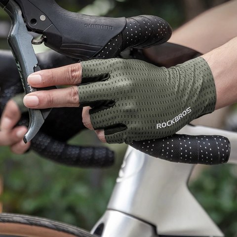 Rękawiczki rowerowe Rockbros oddychające, krótkie palce, rozmiar: S - zielone Rękawiczki rowerowe Rockbros oddychające, krótkie palce, rozmiar: S - zielone
