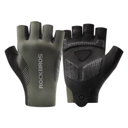 Rękawiczki rowerowe Rockbros wiosna/lato/jesień, krótkie palce, rozmiar: XL - zielone