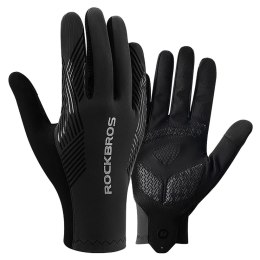 Rękawiczki rowerowe Rockbros wiosna/lato/jesień, pełne, rozmiar: XL- czarne