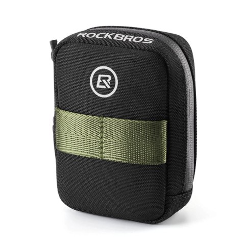Mini torba podsiodłowa Rockbros z uchwytem na naboje CO2 - czarno-zielona Mini torba podsiodłowa Rockbros z uchwytem na naboje CO2 - czarno-zielona