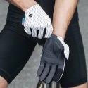 Rękawiczki sportowe Rockbros pełne wiosenno-letnie rozmiar M - biało-czarne