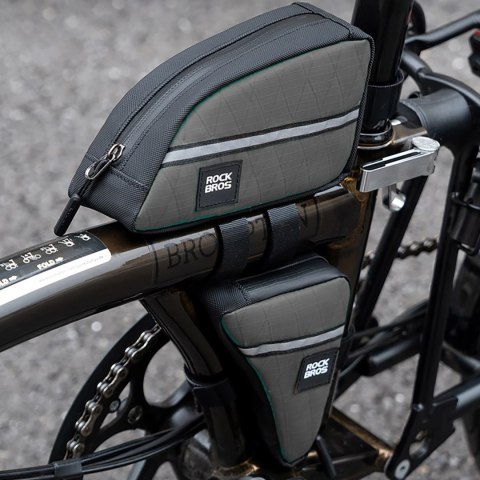 Torba trójkątna Rockbros na ramę rowerową 0,8l - zielona Torba trójkątna Rockbros na ramę rowerową 0,8l - zielona