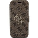 Etui Guess 4G Metal Logo na iPhone 15 Pro Max - brązowe