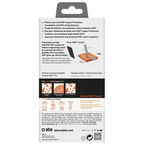 Etui SBS Extreme Active D3O do iPhone 16e - przezroczyste Etui SBS Extreme Active D3O do iPhone 16e - przezroczyste