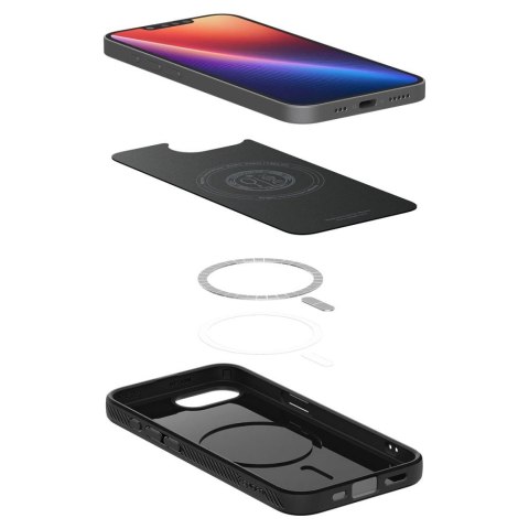 Etui Spigen Liquid Air Mag MagSafe na iPhone 16e - czarny mat Etui Spigen Liquid Air Mag MagSafe na iPhone 16e - czarny mat