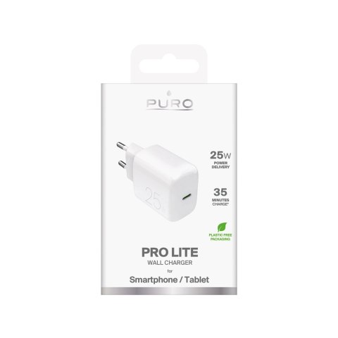 Ładowarka Puro Daily Prolite 25W USB-C Power Delivery - biała Ładowarka Puro Daily Prolite 25W USB-C Power Delivery - biała