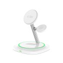 Ładowarka indukcyjna Tech-Protect QI15W-A46 3w1 Magnetic MagSafe - biała