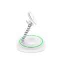 Ładowarka indukcyjna Tech-Protect QI15W-A46 3w1 Magnetic MagSafe - biała