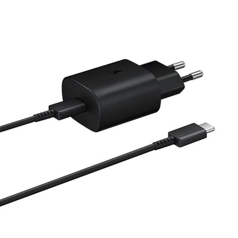 Ładowarka sieciowa Samsung 25W EP-TA800EBE USB-C z kablem Samsung EP-DA705BBE USB-C / USB-C - czarna Ładowarka sieciowa Samsung 25W EP-TA800EBE USB-C z kablem Samsung EP-DA705BBE USB-C / USB-C - czarna