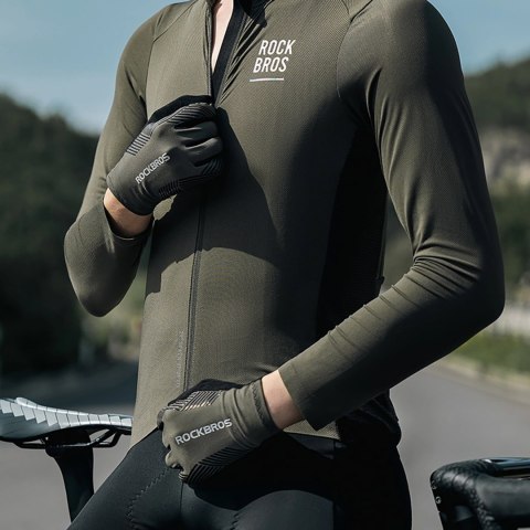 Rękawiczki rowerowe Rockbros wiosna/lato/jesień, pełne, rozmiar: L - czarne Rękawiczki rowerowe Rockbros wiosna/lato/jesień, pełne, rozmiar: L - czarne